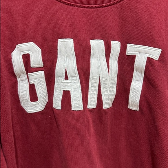 GANT College sweatshirt crewneck mahogany red ribbed pullover varsity logo parke - Picture 2 of 5